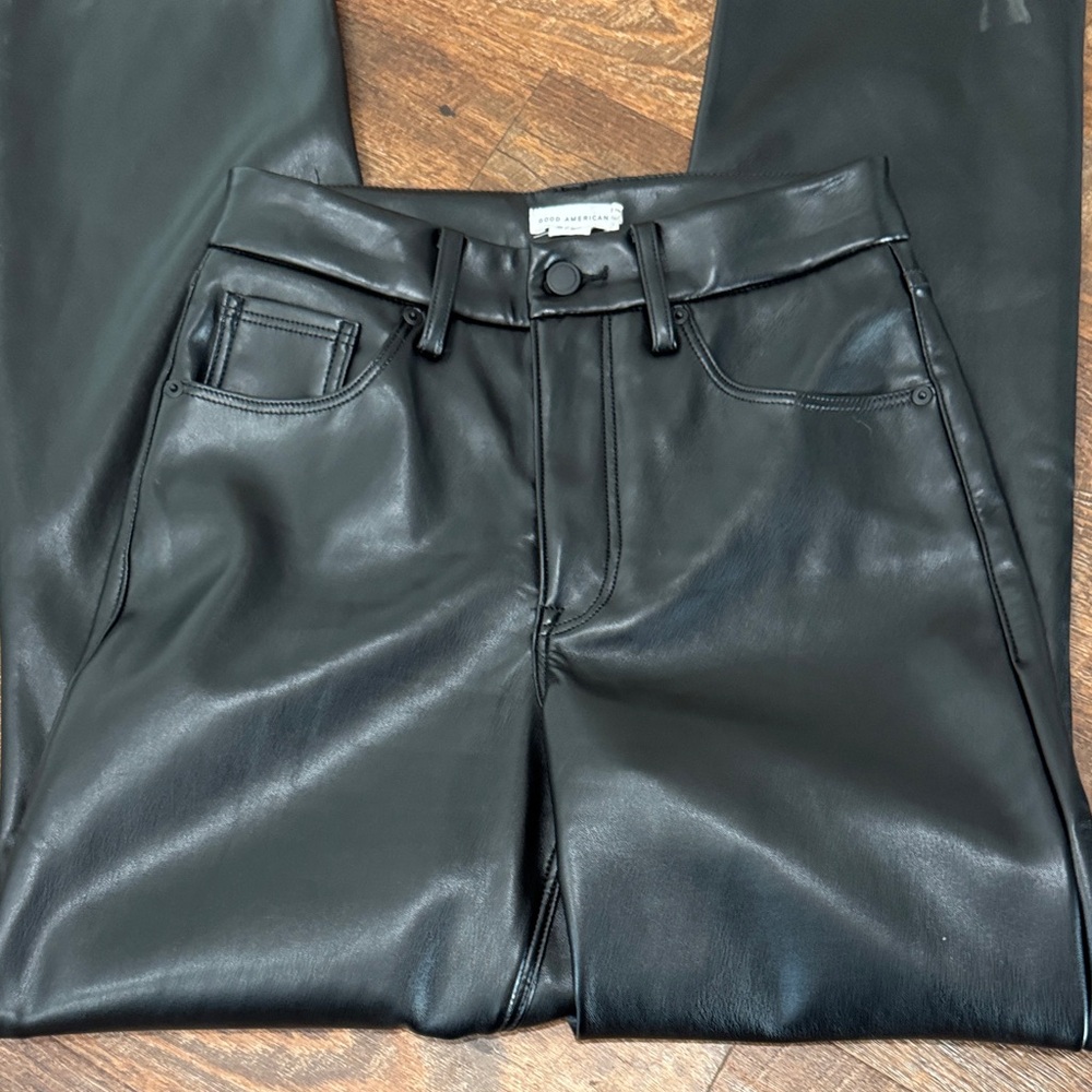 Good American Black Leather Leggings - Picture 4 of 7